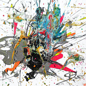Sarah Esslinger-Dahlmann, Schmutz, Februar 2025, 100 x 100 cm, Acrylfarbe, Mischtechnik auf Leinwand