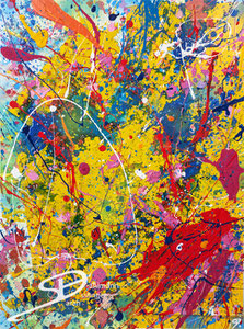 Sarah Esslinger-Dahlmann, Guardian (Moon) Teil 1 von 10, August 2019, 60 x 80 cm, Acrylfarbe, Mischtechnik auf Leinwand