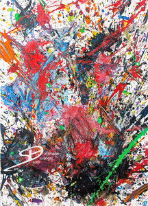 Sarah Esslinger-Dahlmann, Wut, März 2023, 70 x 100 cm, Acrylfarbe, Mischtechnik auf Leinwand