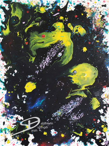 Sarah Esslinger-Dahlmann, Leuchten im Dunkeln, Februar 2021, 60 x 80 cm, Acrylfarbe, Mischtechnik auf Leinwand