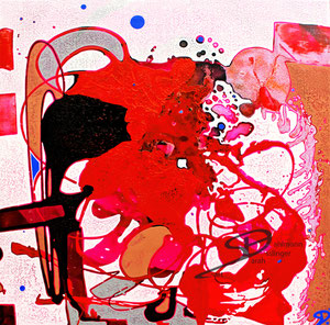 Sarah Esslinger-Dahlmann, Rot, November 2012, 90 x 90 cm, Mischtechnik auf Leinwand