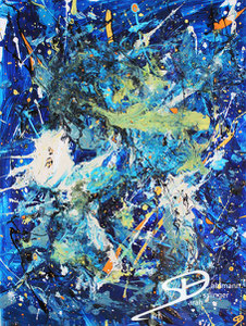 Sarah Esslinger-Dahlmann, kaltes Licht, September 2023, 50 x 66 cm, Acrylfarbe, Mischtechnik auf Papier