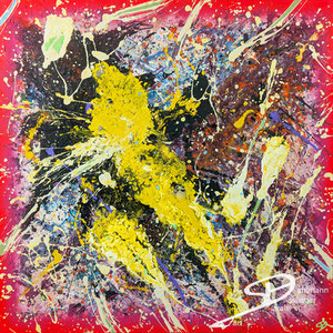 Sarah Esslinger-Dahlmann, Spirit, Juli 2024, 100 x 100 cm, Acrylfarbe, Mischtechnik auf Leinwand