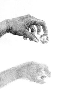 R.Kさん作　手と球体の構成デッサン