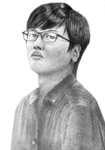 M.Hさん作　自画像デッサン