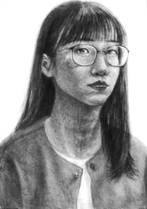 H.Yさん作　自画像デッサン