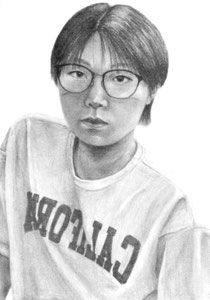 S.Yさん作　自画像デッサン
