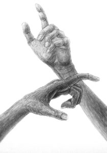 M.Kさん作　手の構成デッサン