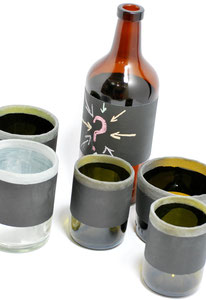 BT - bottiglia da tavola a parete lavagna con set di bicchieri abbinati