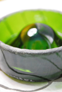 POV - Posacenere da taglio bottiglia di spumante - dettaglio molatura