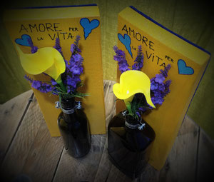 VF - vaso di fiori con supporto in legno - visione aerea