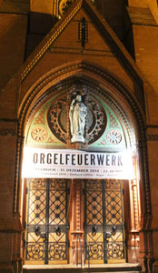 Einladung zum Orgelkonzert Silvester. Ev Kirche zum guten Hirten in Friedenau. Foto: Helga Karl