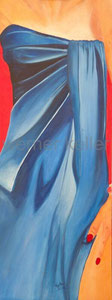 Wickelkleid - Original: Öl auf Hartfaser, 48x125 cm