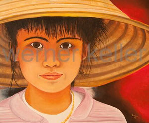 Chinese child - Original: Öl auf Leinwand, 120x100 cm, 3.500 € • Druck auf Leinwand : 220 €