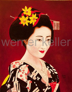 Geisha - Öl auf Leinwand, 50x60 cm, 1.050 €   • Druck auf Leinwand: 100 €