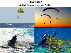Différentes activités physiques à portées immédiates :  parapente, plongée, jet ski, parachute ascensionnel