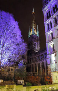 Illuminations de Noël 2014 - la Cathédrale - Rouen - Seine Maritime - Haute Normandie - France