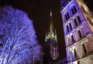 Illuminations de Noël 2014 - la Cathédrale - Rouen - Seine Maritime - Haute Normandie - France