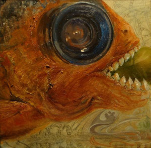 `Fish Eva` 2011 size 40/40cm , oil on canvas, SOLD