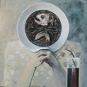 `It`s very important decision` 2012, size 60/60cm, oil and canvas, destroyed by the author