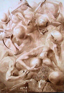The`Battle` 2012, size 130/100cm, oil on canvas. SOLD