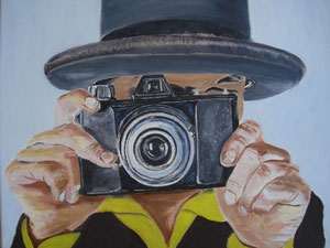 Frau mit Kamera / Oil on Canvas 40 cm x 50 cm