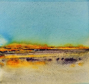"Ginder" nazomer-7, 2023/ Aquarelle on aquarelle paper / 14.5x13.5cm