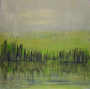 Nr. 46 "Am grünen Fluss"  Acryl auf Leinwand 70 x 70