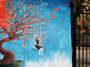 One Day Live Painting/Mural  at Angel City Brewery,  Arts District DTLA, for Art Share LA, sponsored by Dunn Edwards