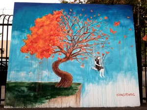 One Day Live Painting/Mural  at Angel City Brewery,  Arts District DTLA, for Art Share LA, sponsored by Dunn Edwards