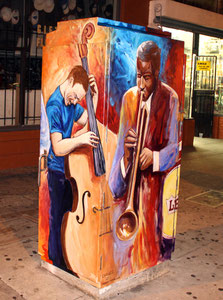 Traffic Control Box Mural for the City of Long Beach. Located on 7th and Olive.