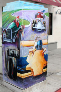 Traffic Control Box Mural for the City of Long Beach. Located in Belmont Shore on 2nd St.