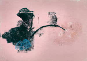 geranium, 2012, 21 x 30 cm, printing ink on paper on wood