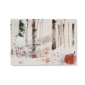 Wald 3, 2013, 42 x 60 cm, printing ink on paper on wood