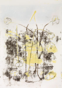 Blumen in Vase 4, 2015, 60 x 42 cm, printing ink on paper on wood