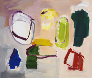 weiß blau gelb grün rot 2, 2017, 110 x 130 cm, oil on canvas