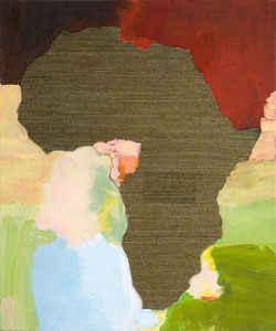 Africa 15, 2006, 60 x 49 cm, oil and wallpaper on canvas