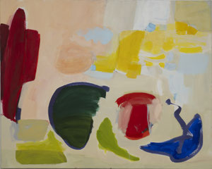 weiß blau gelb grün rot 10, 2024, 90 x 110 cm, oil on canvas