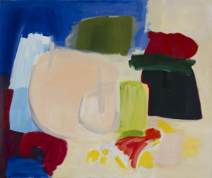 weiß blau gelb grün rot 11, 2025, 110 x 130 cm, oil on canvas