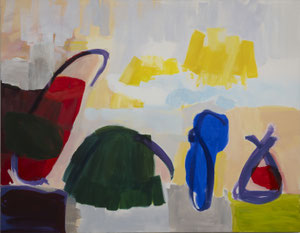 weiß blau gelb grün rot 9, 2024, 140 x 180 cm, oil on canvas