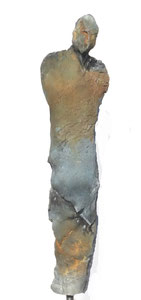 Figurine/Ton gebrannt/Patina 
