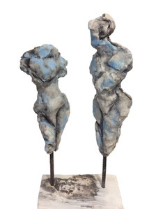 Gedankenaustausch /Ton gebrannt/ Patina (verkauft)