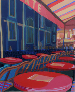 Le Bonaparte, (Paris, Series), Oil on Paper, 11 x 9 inches, 2019