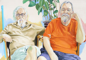 Tom & Billy (Portrait of Tom Schnepf & Billy Hertz), Oil on Canvas, 28 x 40 inches, 2015