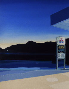July 15th, (Nightscapes Series), Oil on Paper, 15 x 11 1/2 inches, 2023