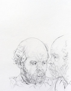  Study for Portrait of Will Oldham, Graphite on Paper, 24 x 18 inches, 2012