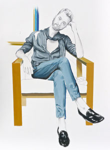 Gunnar (Portrait of Gunnar Deatherage), Graphite and Oil on Paper, 24 x 18 inches, 2015