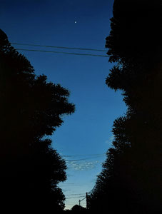 Octobre 8th, (Nightscapes Series), Oil on Paper, 16 x 12 inches, 2025