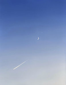 February 1st, (Nightscapes Series), Oil on Paper, 15 1/2 x 12 inches, 2025