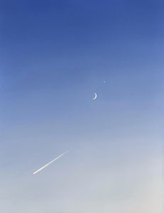 February 1st, (Nightscapes Series), Oil on Paper, 15 1/2 x 12 inches, 2025